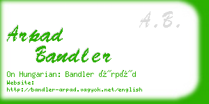 arpad bandler business card